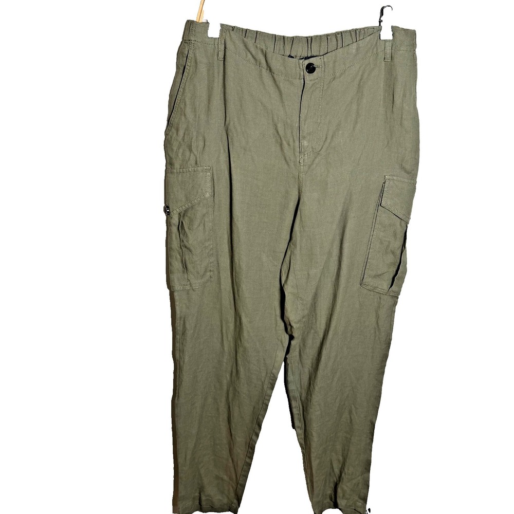 Lloyd's El Corte Inglés Olive Linen Pants‎ Women's Size M Stretch EUC Resortwear
